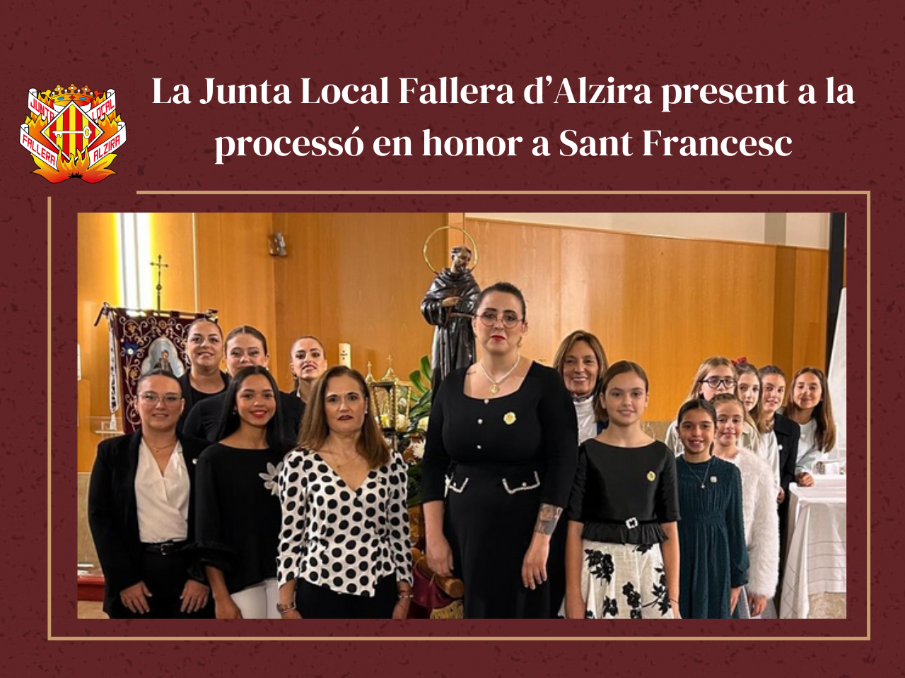 Imatge portada de la noticia La Junta Local Fallera d’Alzira present a la processó en honor a Sant Francesc