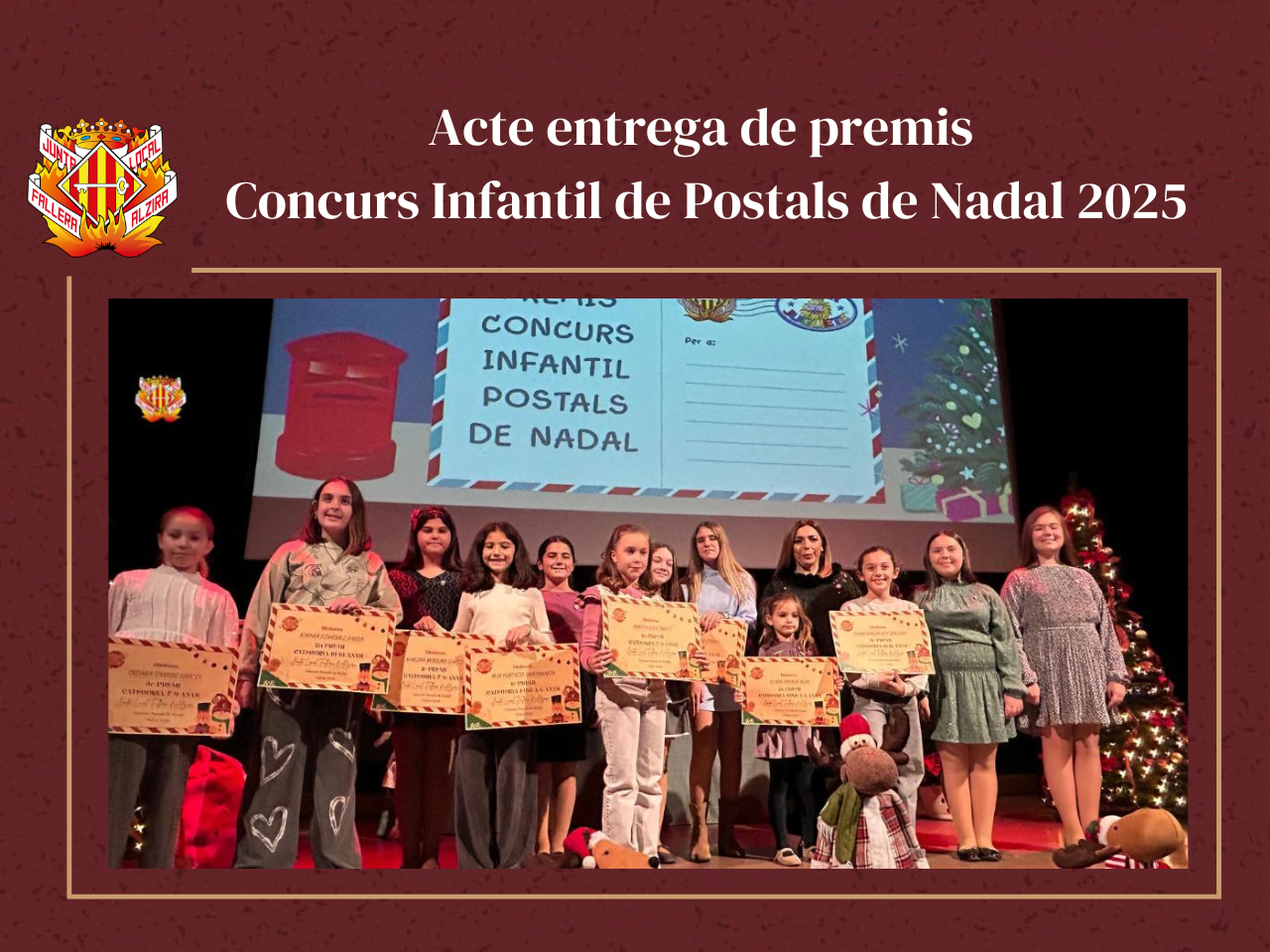 Imatge portada de la noticia Acte entrega premis Concurs Infantil de Postals de Nadal 2025