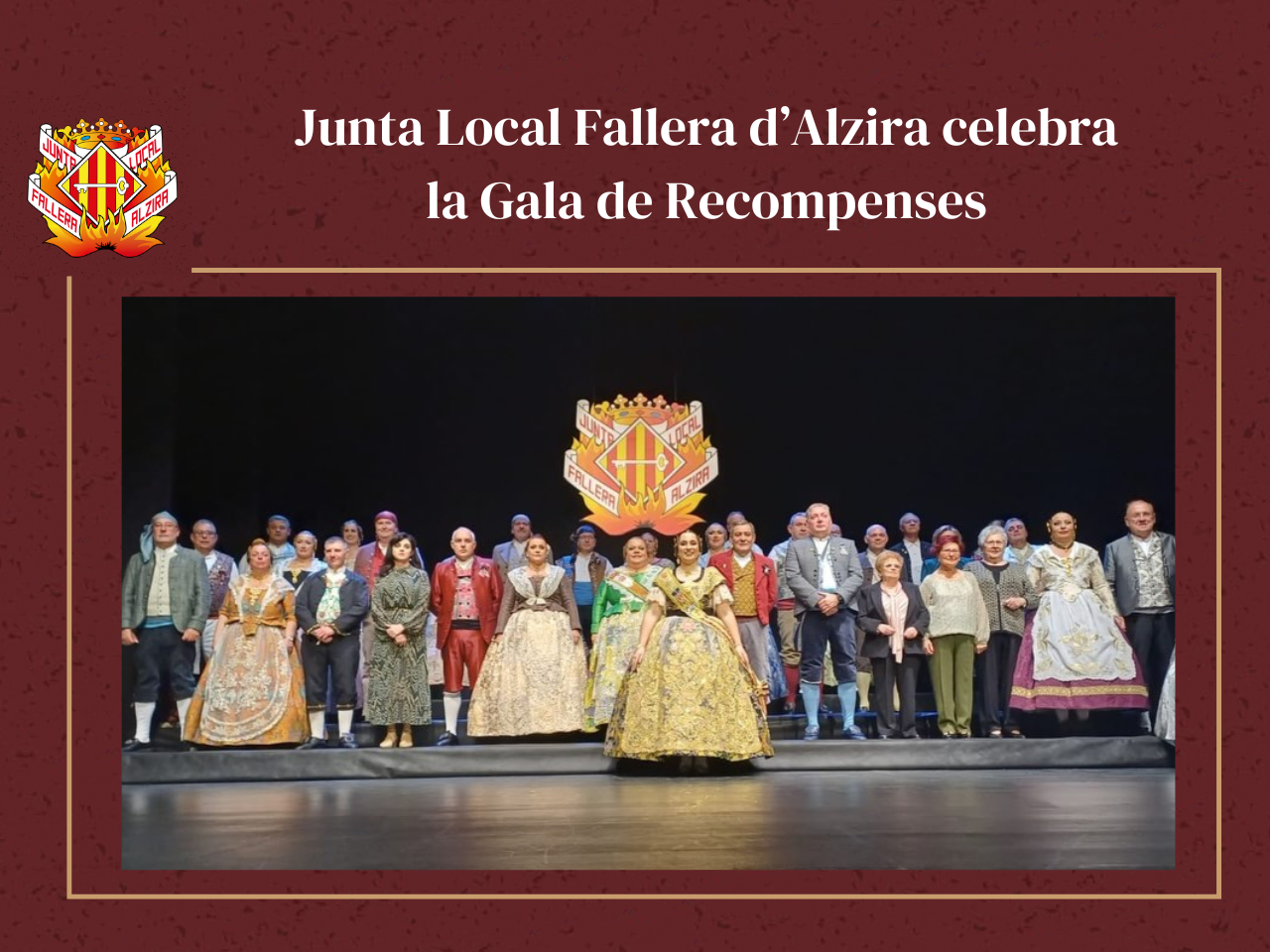 Imatge portada de la noticia Junta Local Fallera d’Alzira celebra la Gala de Recompenses 2025